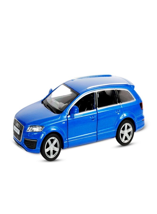 Rmz City 5 Inch Die Cast Audi Q7 V12 Toy Car 1:40 Scale Model | Licensed Collectible Vehicle with Opening Doors & Pullback Action | International Series for Kids & Car Lovers | Blue - Image 1